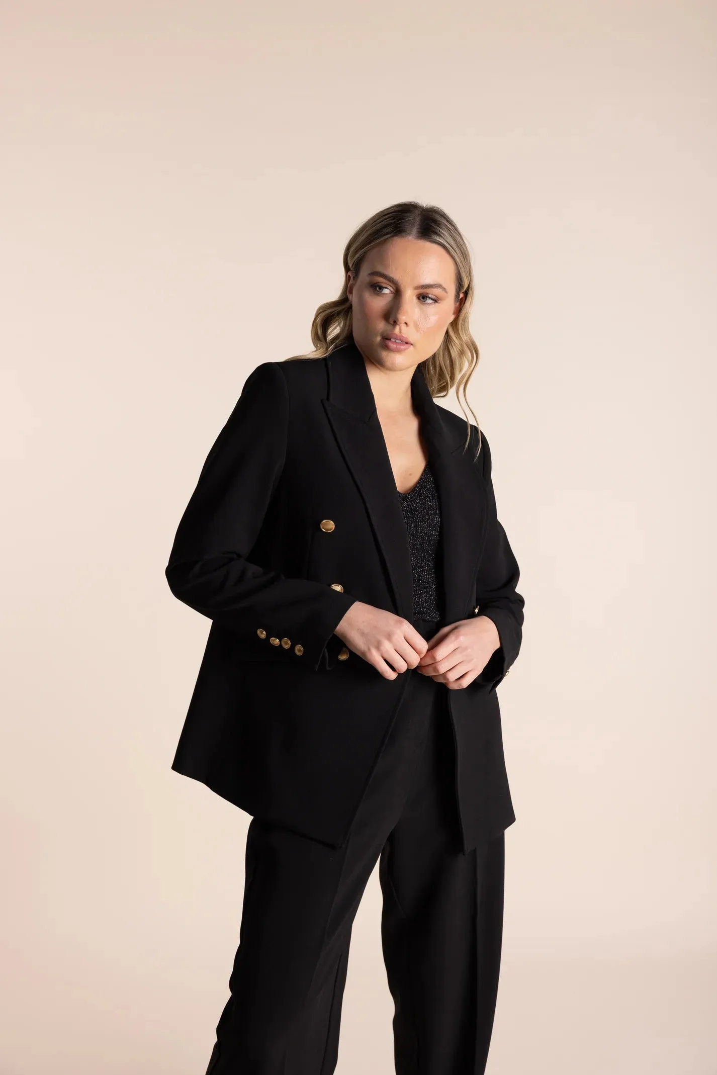 blazer with gold buttons