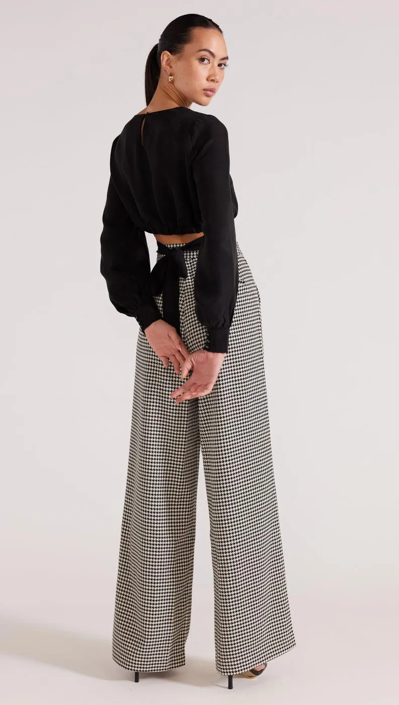 CAMILLE WIDE LEG PANTS | BLACK/WHITE