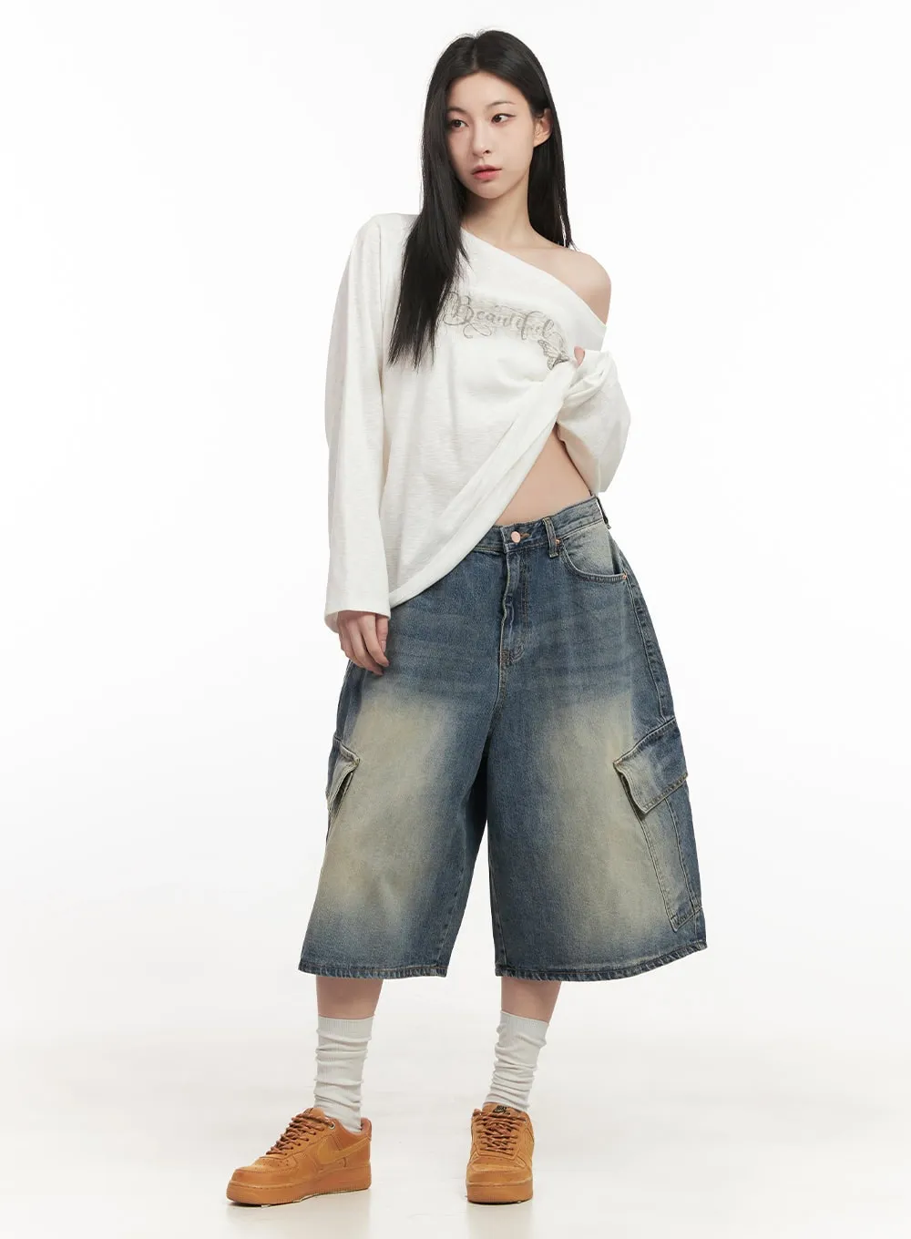 Cargo Bermuda Denim Shorts CF514