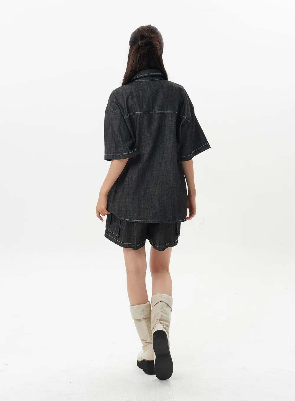 Cargo Denim Shorts OU326