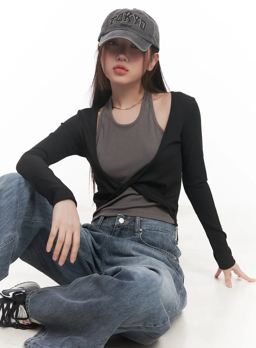 Cecile Classic Wide-Leg Washed Jeans CM528