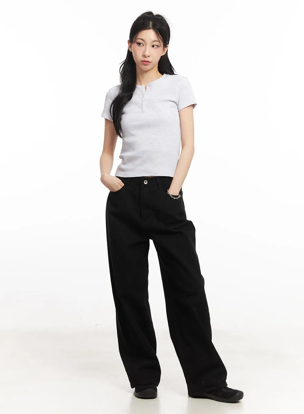 Classic Cotton Wide-Leg Pants CA516