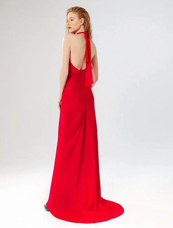 Glair Red Evening Dress
