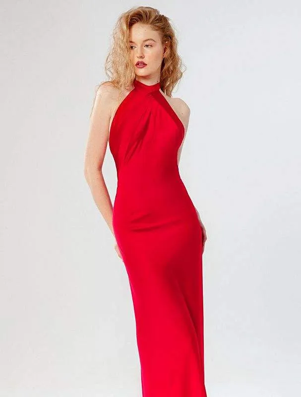 Glair Red Evening Dress
