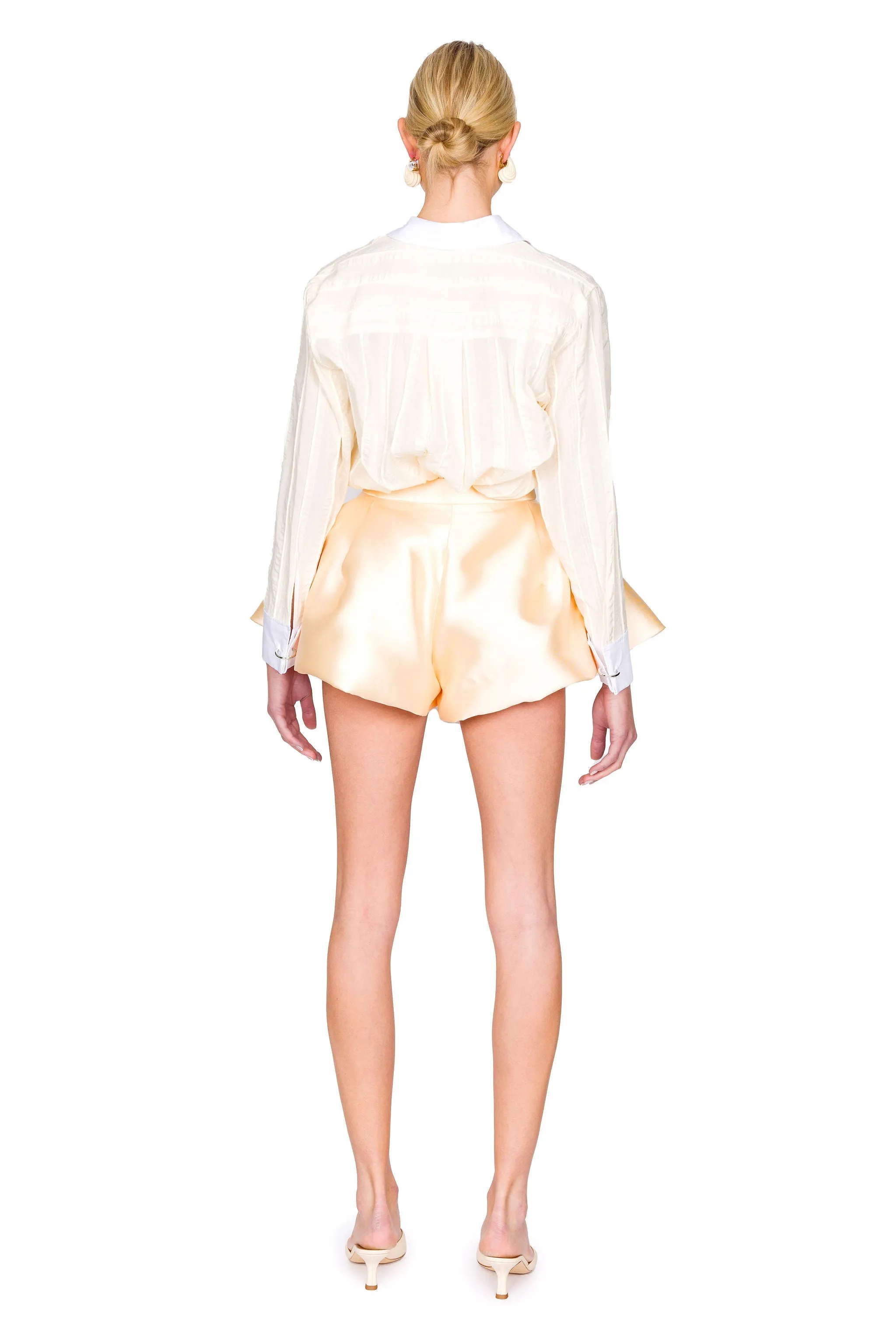 Heavy Satin Volume Draped Shorts