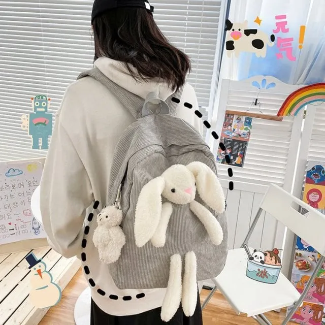 Kawaii 3D Plush Bunny Backpack