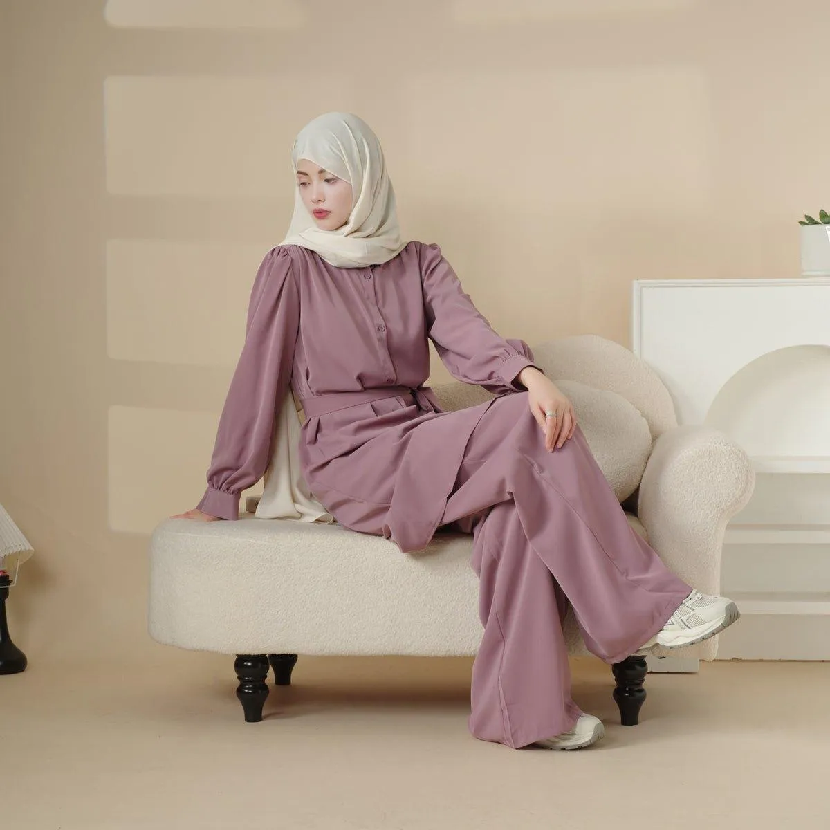 Long Sleeve Shirt and Pants Suit (MOA023)