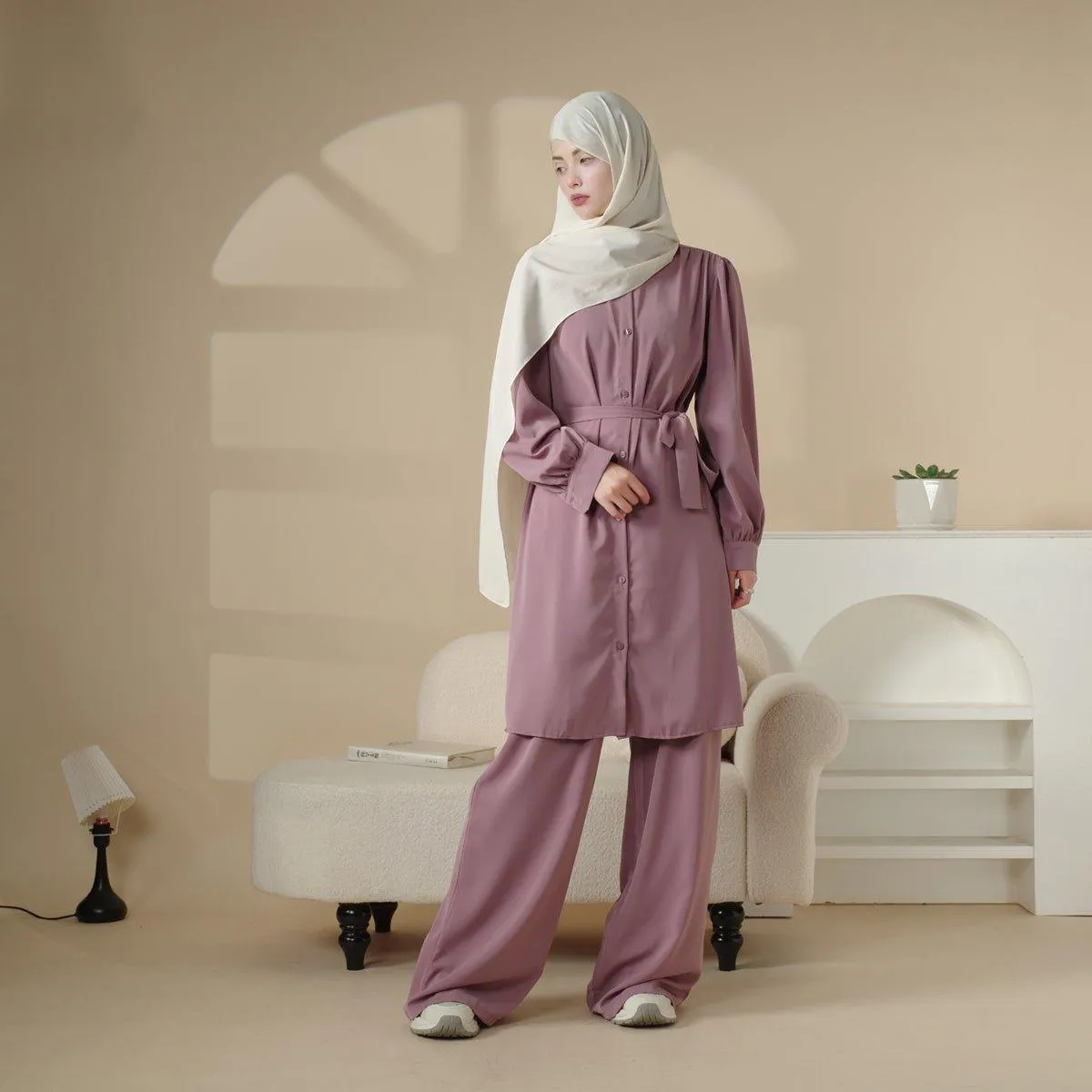Long Sleeve Shirt and Pants Suit (MOA023)