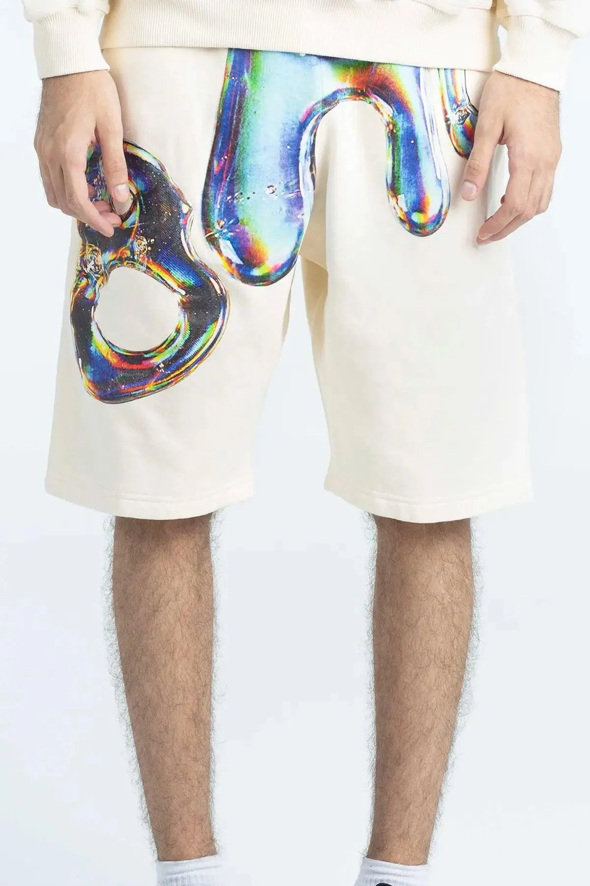 "BAD IN DIMENSIONS" Shorts - Cream