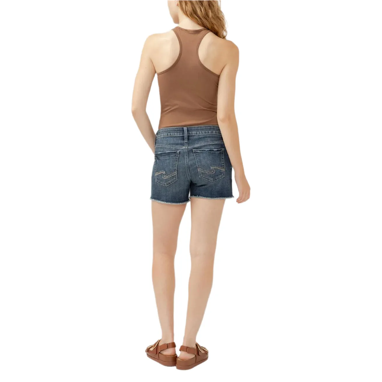 Women's Silver Suki Mid Rise Shorts L53946CVS381