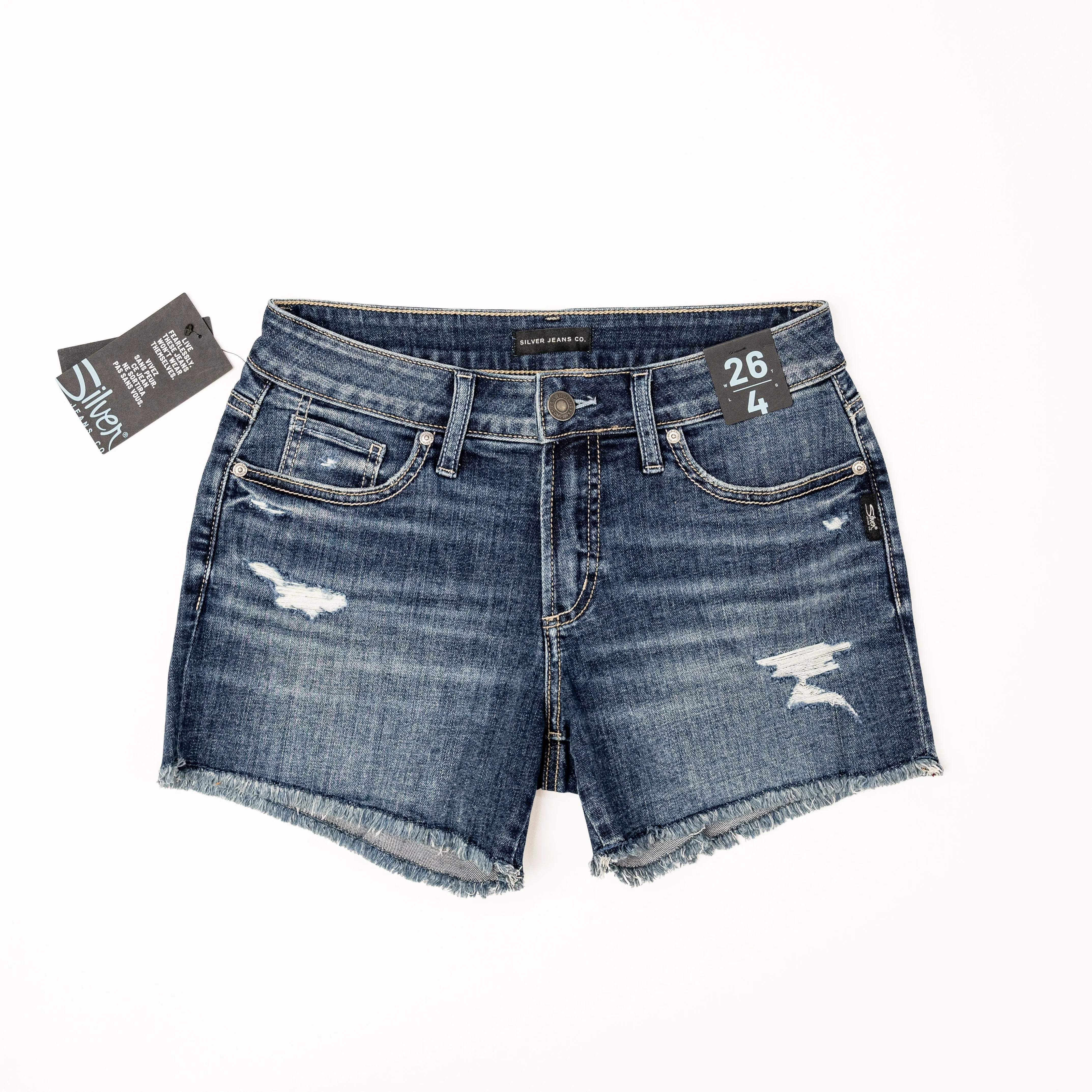 Women's Silver Suki Mid Rise Shorts L53946CVS381